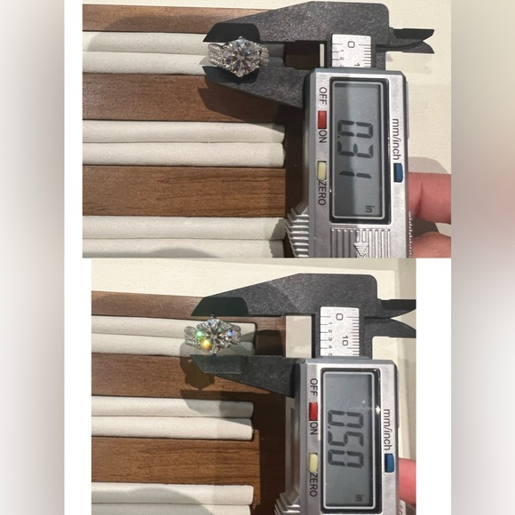 New Moissanite Engagement Luxury Ring 5CT, 18K White Gold Plated Sterling Silver - Picture 12 of 17